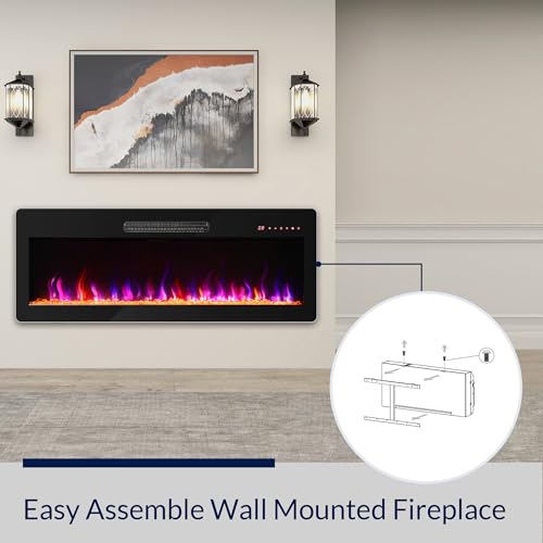 BELLEZE 42" Wall-Mounted Electric Fireplace Heater
