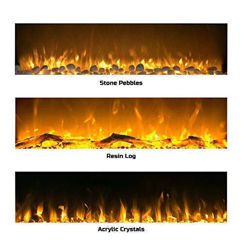 50-Inch Wall Mounted Electric Fireplace with LED Flames