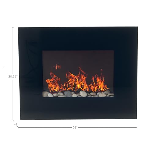 26" Wall Mounted Electric Fireplace with Remote Control