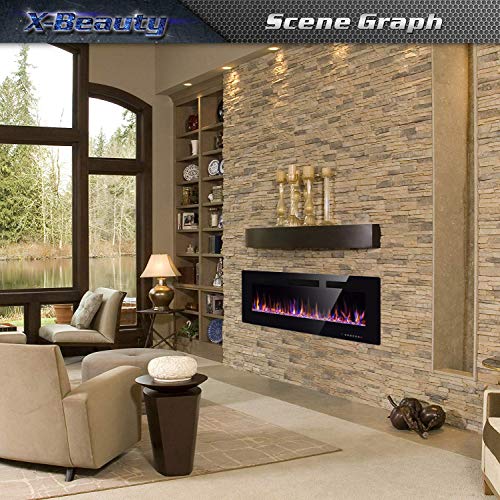 30" Wall Mounted Electric Fireplace Insert - Black