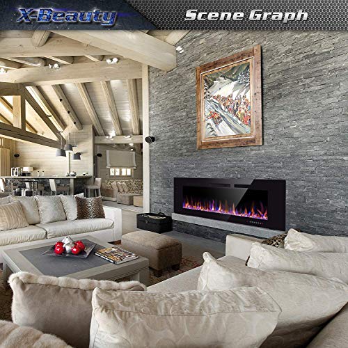 30" Wall Mounted Electric Fireplace Insert - Black