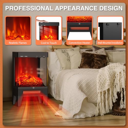 1500W Electric Fireplace Stove with 3D Flame Effect