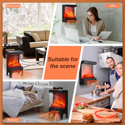 1500W Electric Fireplace Stove with 3D Flame Effect