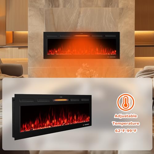 Smart 65" Electric Fireplace Insert with Remote