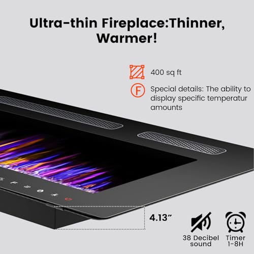 BOSSIN 30" Electric Wall Mounted Fireplace Heater