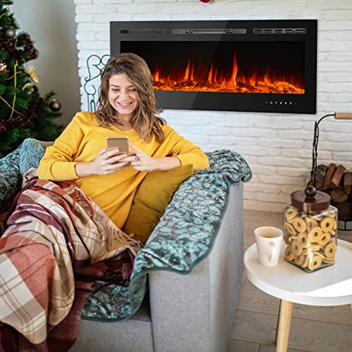CharaVector 60-Inch Electric Wall Mounted Fireplace