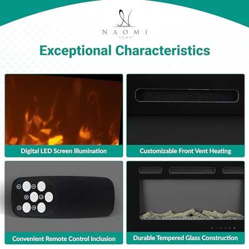 Alice 50" Wall Mounted Electric Fireplace Insert