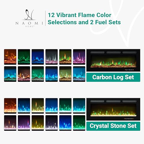 Alice 50" Wall Mounted Electric Fireplace Insert