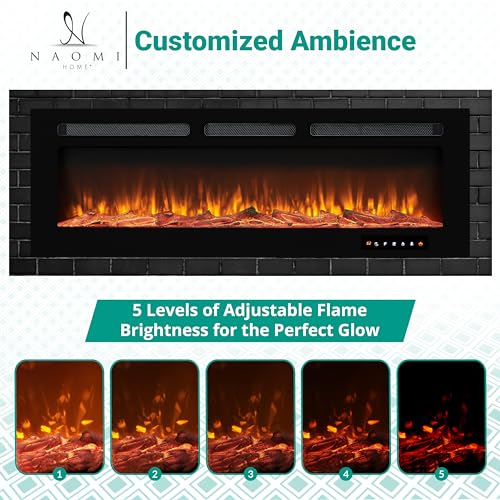 Alice 50" Wall Mounted Electric Fireplace Insert
