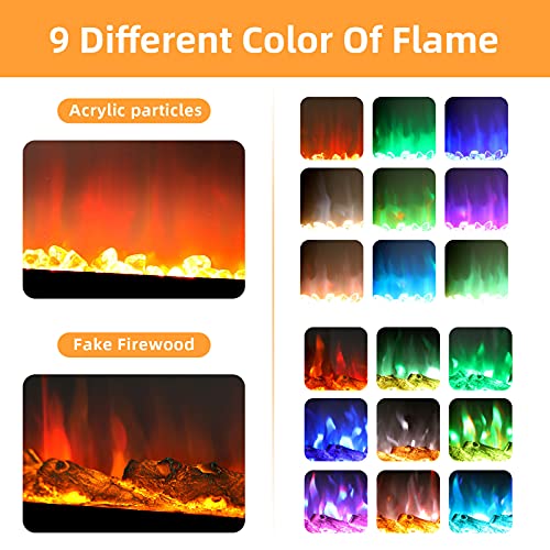 60-Inch Wall-Mounted Electric Fireplace with Remote