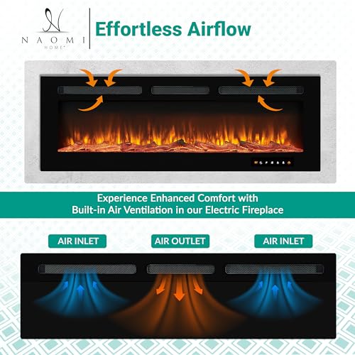Alice 50" Wall Mounted Electric Fireplace Insert