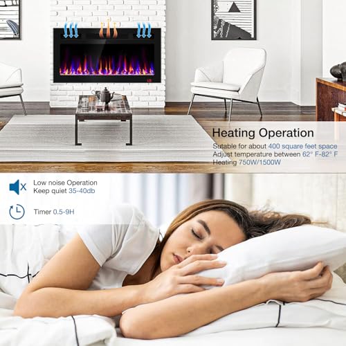 31 Inch Wall-Mounted Electric Fireplace with Remote