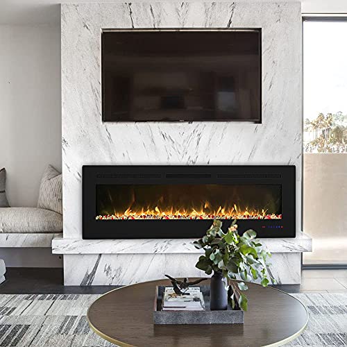 Cheerway 72" Recessed Electric Fireplace with Heater
