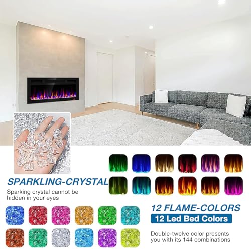 31 Inch Wall-Mounted Electric Fireplace with Remote