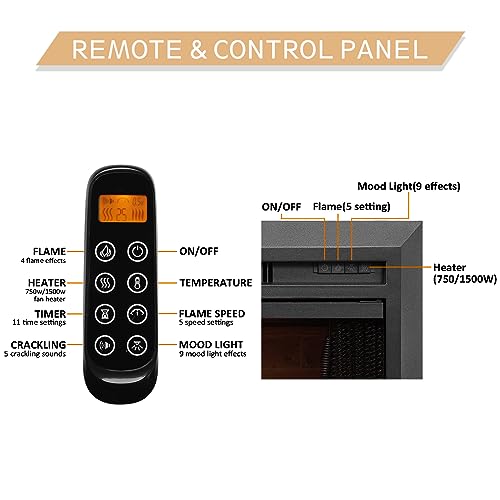 LegendFlame® Damon 35" Electric Fireplace Insert