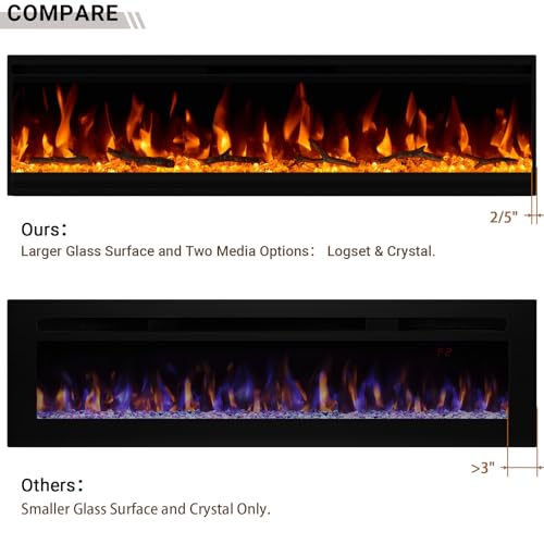 30" Ultra-Thin Wall Mounted Electric Fireplace