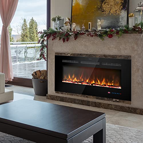 Kentsky 54" Electric Fireplace Inserts with Remote