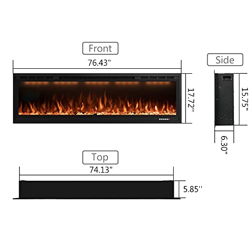 WiFi Electric Fireplace Insert with Smart Control