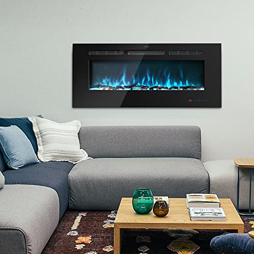 Kentsky 54" Electric Fireplace Inserts with Remote