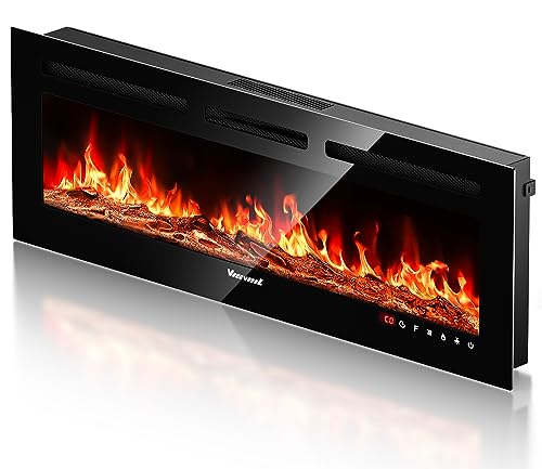 Visveil Wall Mounted Electric Fireplace with Remote