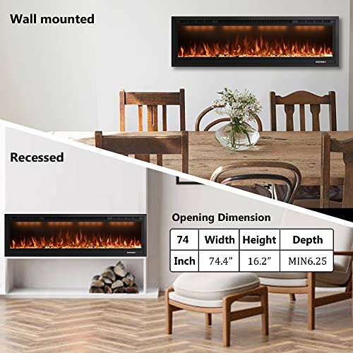 WiFi Electric Fireplace Insert with Smart Control
