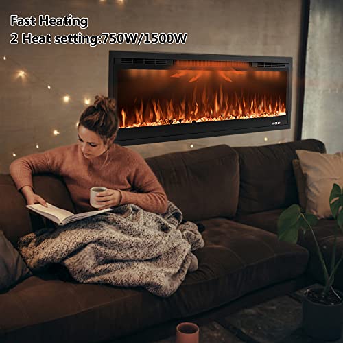 WiFi Electric Fireplace Insert with Smart Control