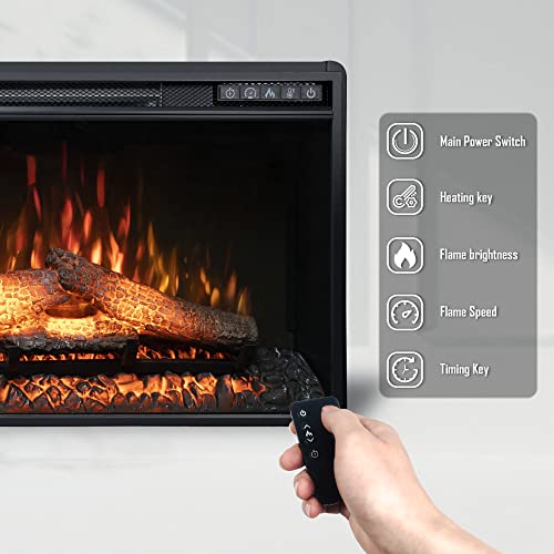 Oxhark 26" Electric Fireplace Insert with Remote