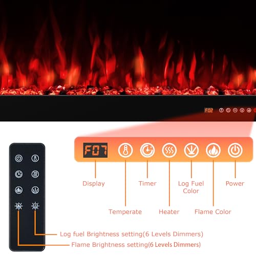 VINEMOUNT Smart Electric Fireplace Insert with Remote