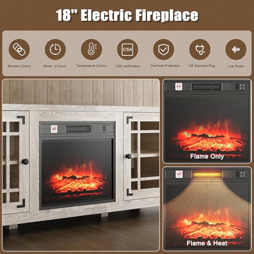 TRONLEE 18" Electric Fireplace Insert with Remote