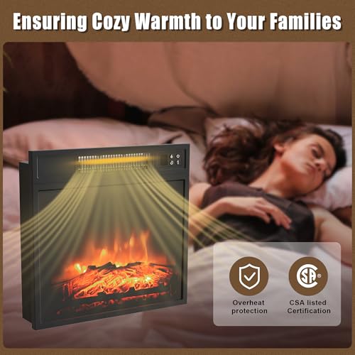 TRONLEE 18" Electric Fireplace Insert with Remote