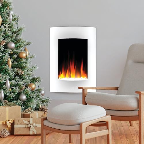 27" Wall-Mounted Curved Electric Fireplace Heater