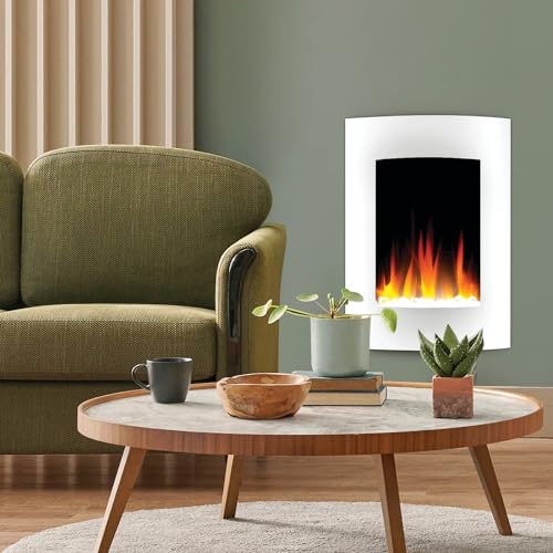 27" Wall-Mounted Curved Electric Fireplace Heater