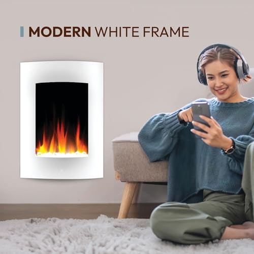 27" Wall-Mounted Curved Electric Fireplace Heater
