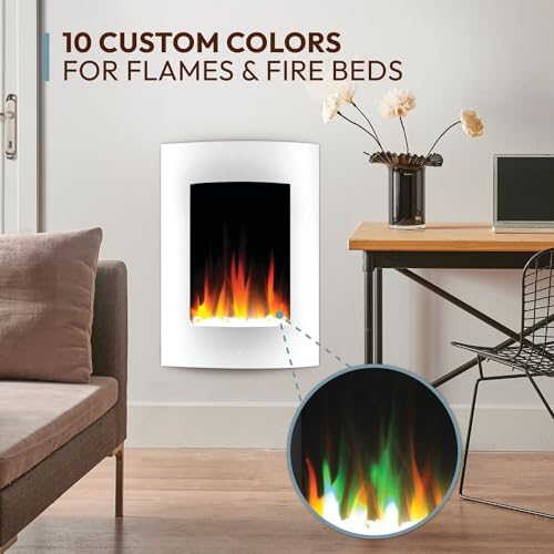 27" Wall-Mounted Curved Electric Fireplace Heater