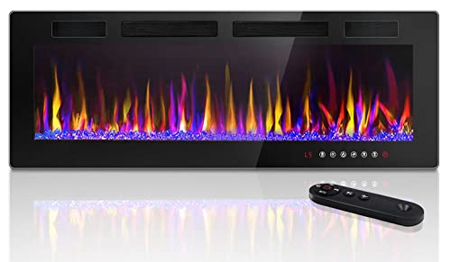 LEMBERI 50" Recessed Electric Fireplace with Remote