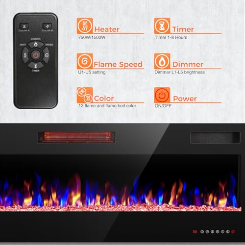 Crzoe 30" Electric Fireplace with Remote Control