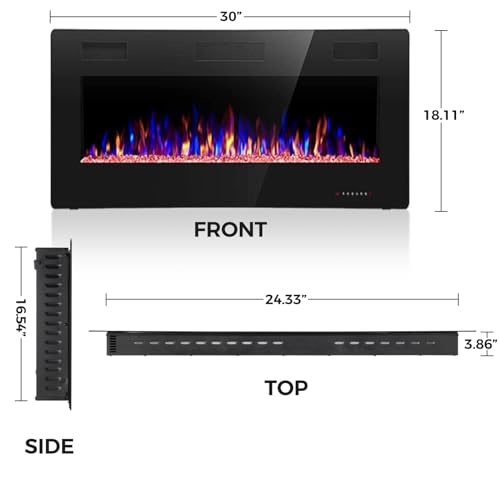 Crzoe 30" Electric Fireplace with Remote Control