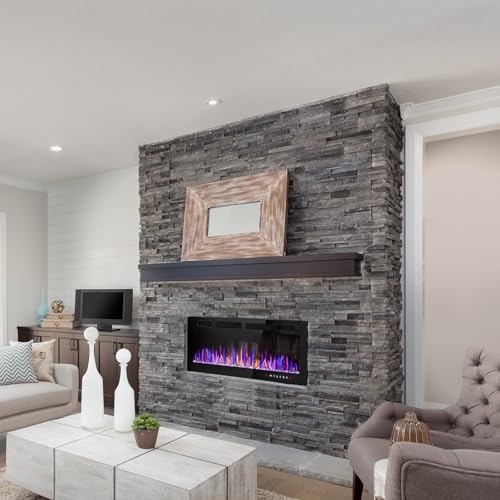 42" Recessed Wall-Mounted Electric Fireplace Heater