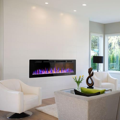 42" Recessed Wall-Mounted Electric Fireplace Heater