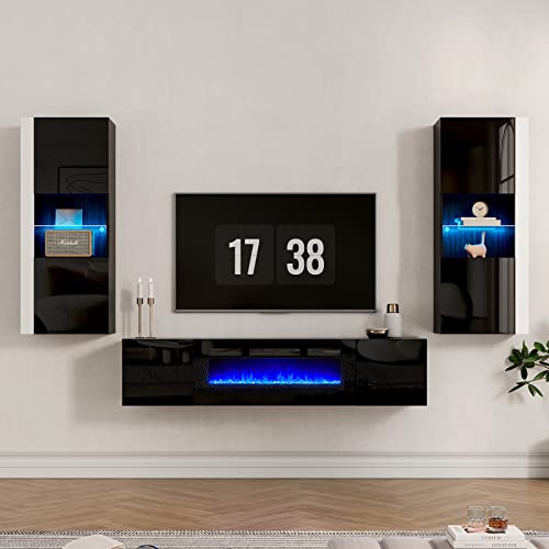 Floating TV Stand with 36" Electric Fireplace