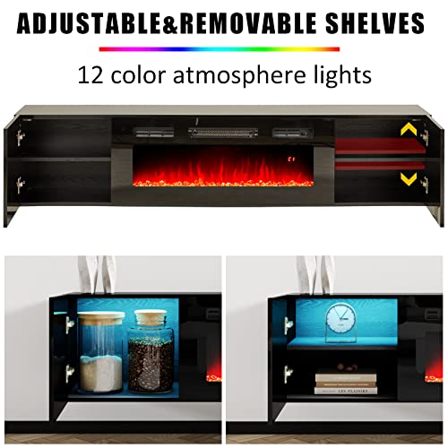 Floating TV Stand with 36" Electric Fireplace