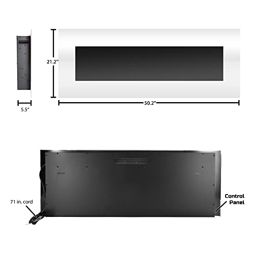 50-Inch Wall Mounted Electric Fireplace with LED Flames