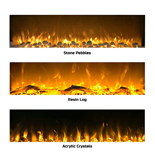 50-Inch Wall Mounted Electric Fireplace with LED Flames