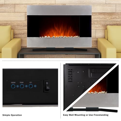 Nordwest 80 Electric Wall-Mounted Fireplace Stand