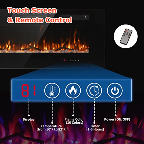 FODINGHILL 50" Wall Mounted Electric Fireplace Heater