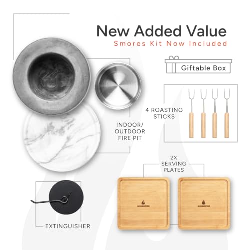 Roundfire Ethanol Tabletop Fire Pit & Smores Kit
