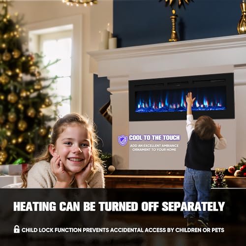 60-Inch Electric Fireplace with Remote Control