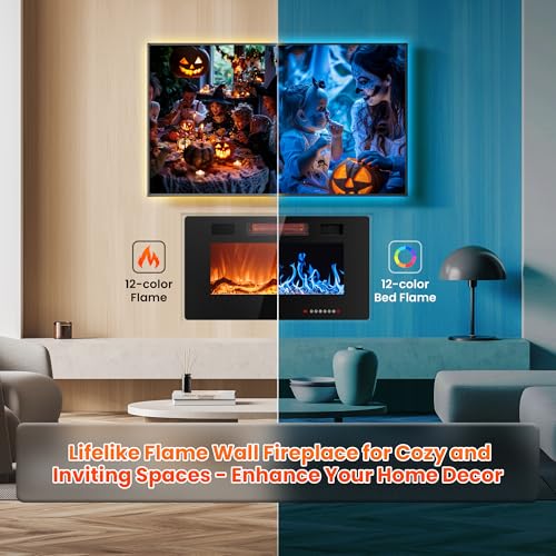 Joy Pebble 30" Electric Fireplace Insert with Remote