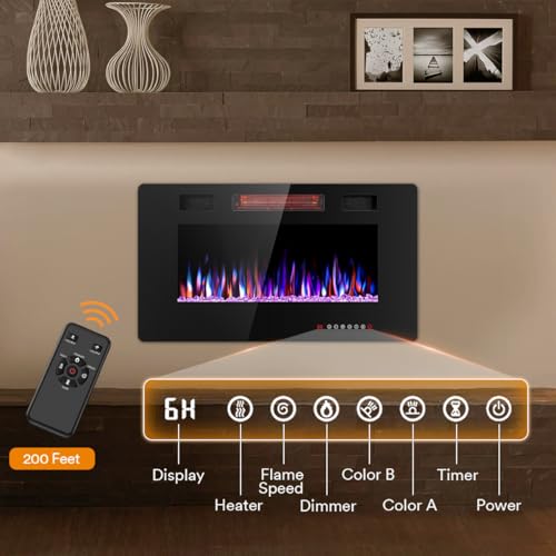Joy Pebble 30" Electric Fireplace Insert with Remote