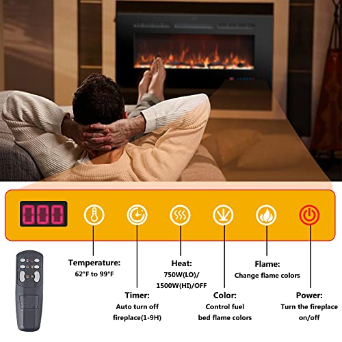 Rodalflame 48" Electric Fireplace Insert with Remote